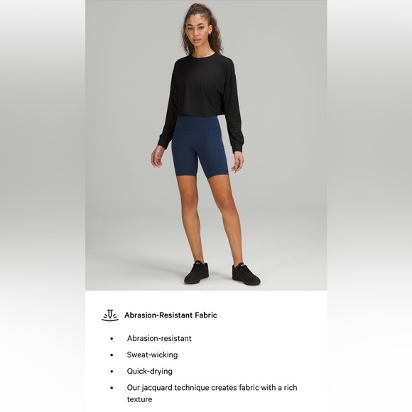 Lululemon waffle weave cropped long sleeve top - Picture 6 of 6